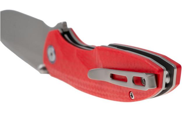 Afbeelding voor Remette RT-Cool Whale Button Liner Lock RTCL-GN3 Beadblasted 14C28N, Orange G10, zakmes
