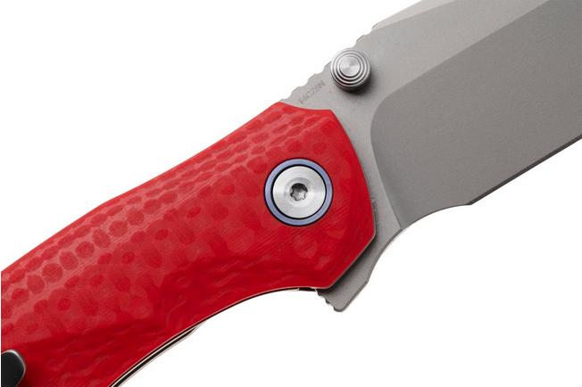Afbeelding voor Remette RT-Cool Whale Button Liner Lock RTCL-GN3 Beadblasted 14C28N, Orange G10, zakmes