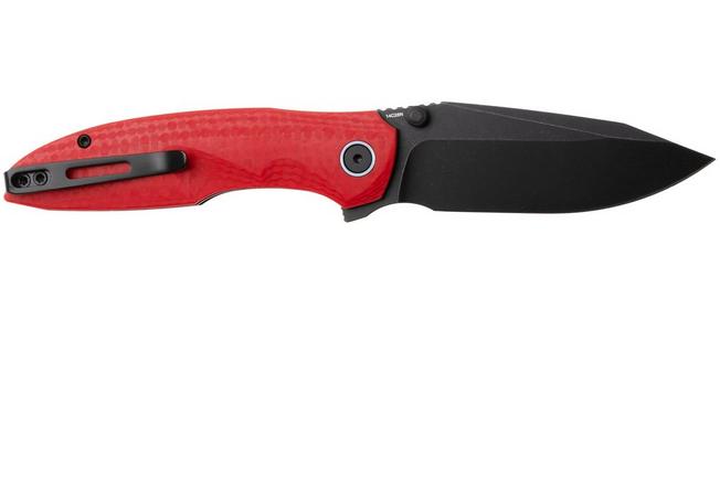Afbeelding voor Remette RT-Cool Whale Button Liner Lock RTCL-GN4 Blackwashed 14C28N, Red G10, zakmes