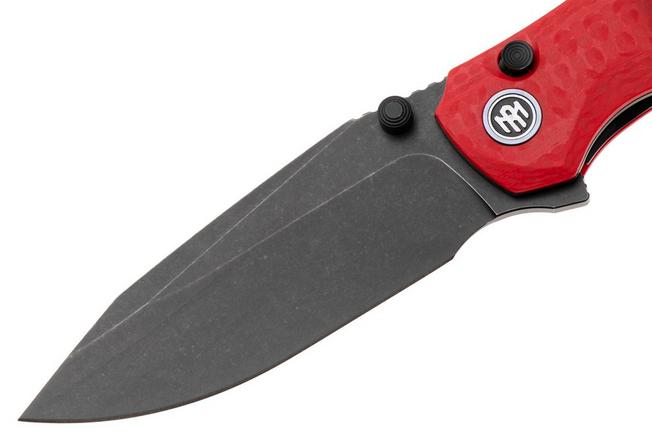 Afbeelding voor Remette RT-Cool Whale Button Liner Lock RTCL-GN4 Blackwashed 14C28N, Red G10, zakmes