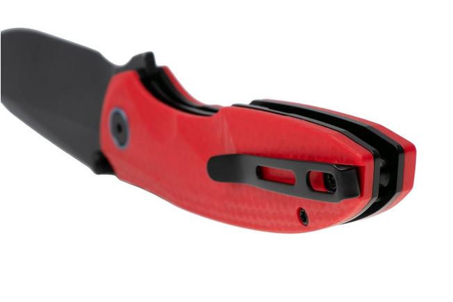 Afbeelding voor Remette RT-Cool Whale Button Liner Lock RTCL-GN4 Blackwashed 14C28N, Red G10, zakmes