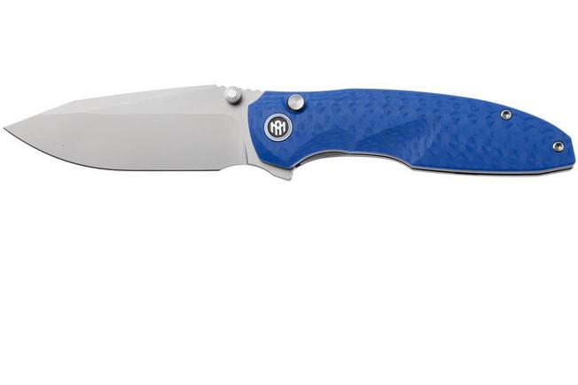 Afbeelding voor Remette RT-Cool Whale Button Liner Lock RTCL-GN5 Beadblasted 14C28N, Blue G10, zakmes
