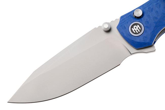 Afbeelding voor Remette RT-Cool Whale Button Liner Lock RTCL-GN5 Beadblasted 14C28N, Blue G10, zakmes