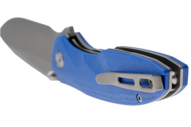 Afbeelding voor Remette RT-Cool Whale Button Liner Lock RTCL-GN5 Beadblasted 14C28N, Blue G10, zakmes