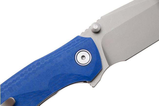Afbeelding voor Remette RT-Cool Whale Button Liner Lock RTCL-GN5 Beadblasted 14C28N, Blue G10, zakmes