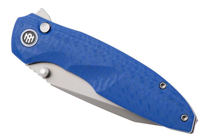 Afbeelding voor Remette RT-Cool Whale Button Liner Lock RTCL-GN5 Beadblasted 14C28N, Blue G10, zakmes