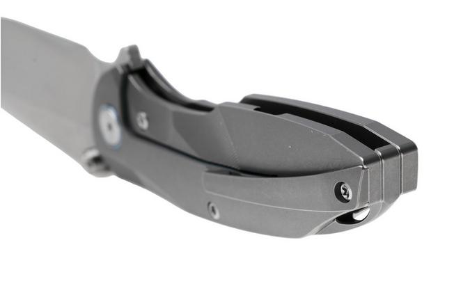 Afbeelding voor Remette RT-Cool Whale Frame Lock RTCL-T2 Bead Blasted M390, Gray Anodized Titanium, zakmes