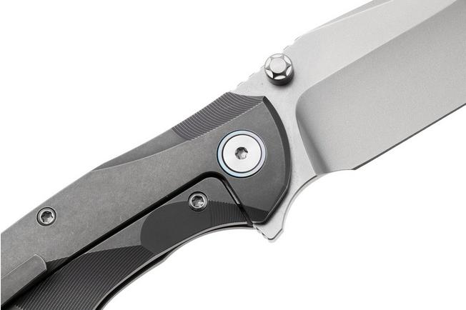 Afbeelding voor Remette RT-Cool Whale Frame Lock RTCL-T2 Bead Blasted M390, Gray Anodized Titanium, zakmes