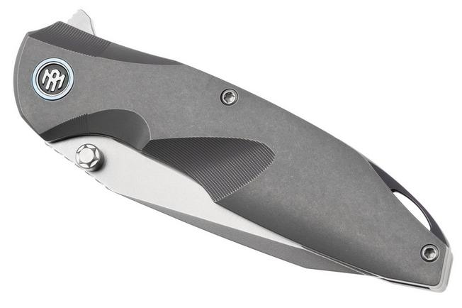 Afbeelding voor Remette RT-Cool Whale Frame Lock RTCL-T2 Bead Blasted M390, Gray Anodized Titanium, zakmes