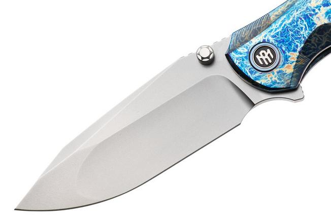 Afbeelding voor Remette RT-Cool Whale Frame Lock RTCL-T3 Bead Blasted M390, Flamed Anodized Lightning Titanium, zakmes