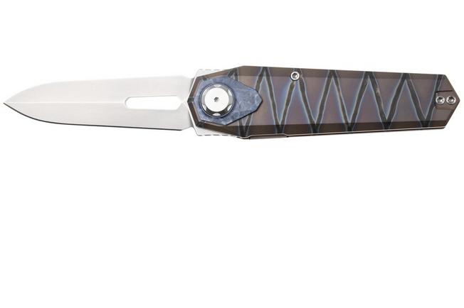 Afbeelding voor Remette RT-Infinite Power Pivot Liner Lock RTIP-L Bead Blasted M390, Flamed Titanium, zakmes