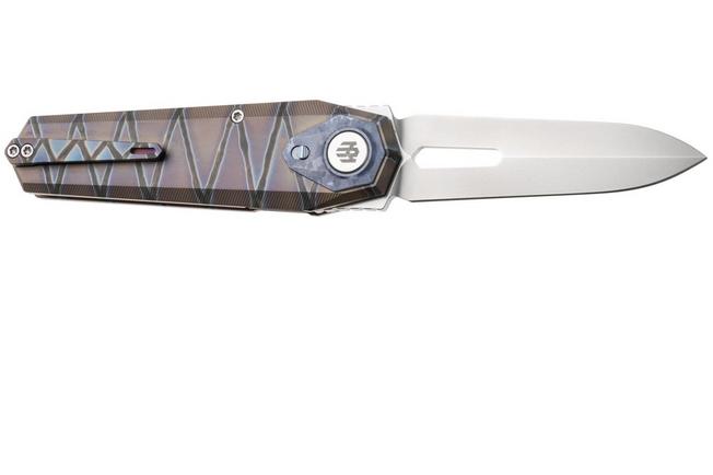 Afbeelding voor Remette RT-Infinite Power Pivot Liner Lock RTIP-L Bead Blasted M390, Flamed Titanium, zakmes