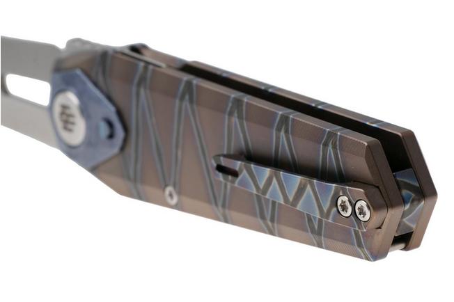 Afbeelding voor Remette RT-Infinite Power Pivot Liner Lock RTIP-L Bead Blasted M390, Flamed Titanium, zakmes