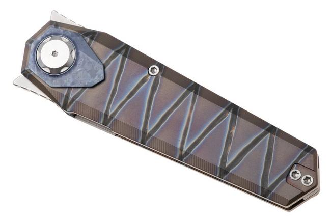 Afbeelding voor Remette RT-Infinite Power Pivot Liner Lock RTIP-L Bead Blasted M390, Flamed Titanium, zakmes