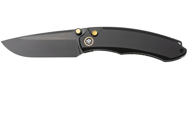 Afbeelding voor Remette Wild Species Button Frame Lock WD108-N2 Black DLC M390, Black Titanium, zakmes