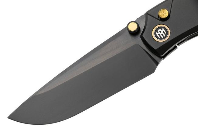 Afbeelding voor Remette Wild Species Button Frame Lock WD108-N2 Black DLC M390, Black Titanium, zakmes