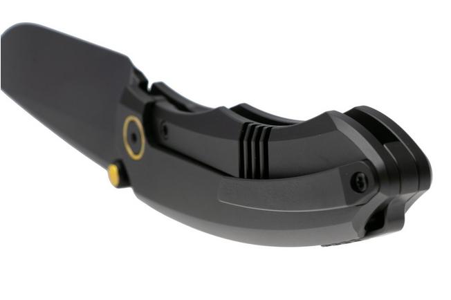Afbeelding voor Remette Wild Species Button Frame Lock WD108-N2 Black DLC M390, Black Titanium, zakmes