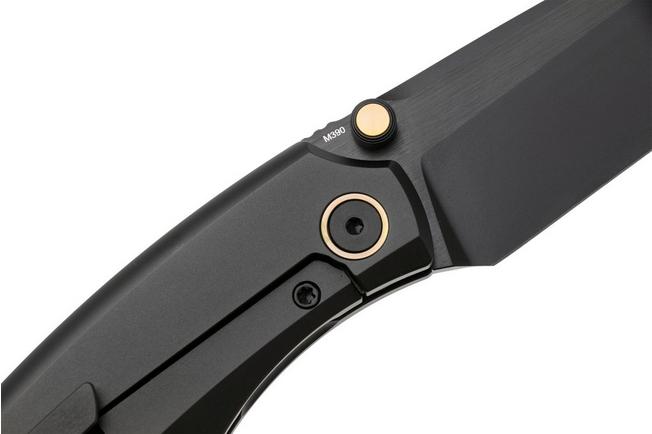 Afbeelding voor Remette Wild Species Button Frame Lock WD108-N2 Black DLC M390, Black Titanium, zakmes