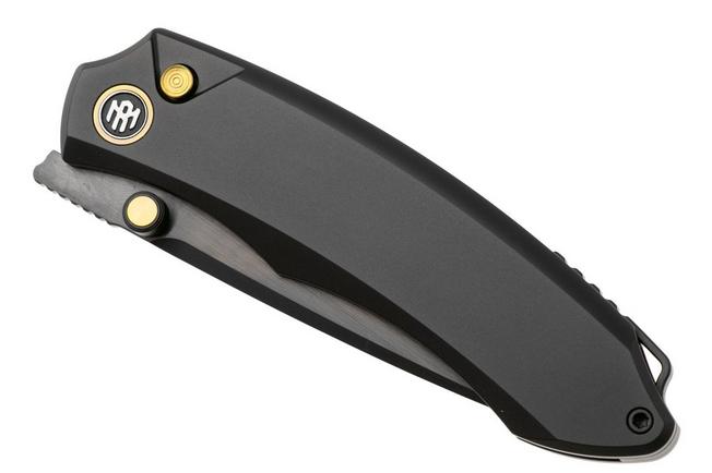 Afbeelding voor Remette Wild Species Button Frame Lock WD108-N2 Black DLC M390, Black Titanium, zakmes