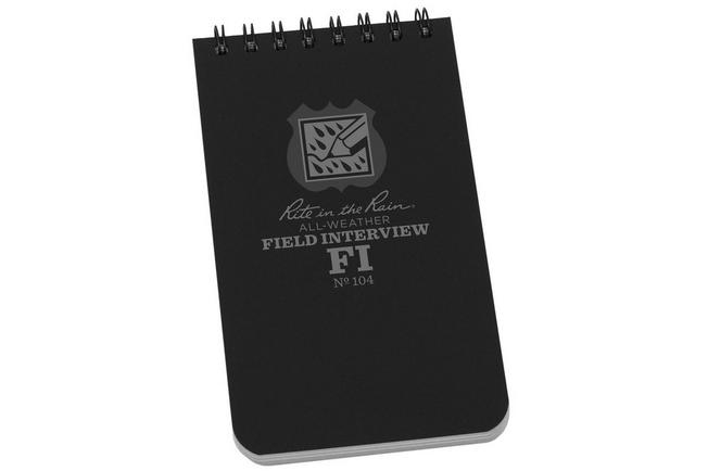 Afbeelding voor Rite in the Rain Field Interview Notebook 104, 3" x 5", Black, politie notitieboek