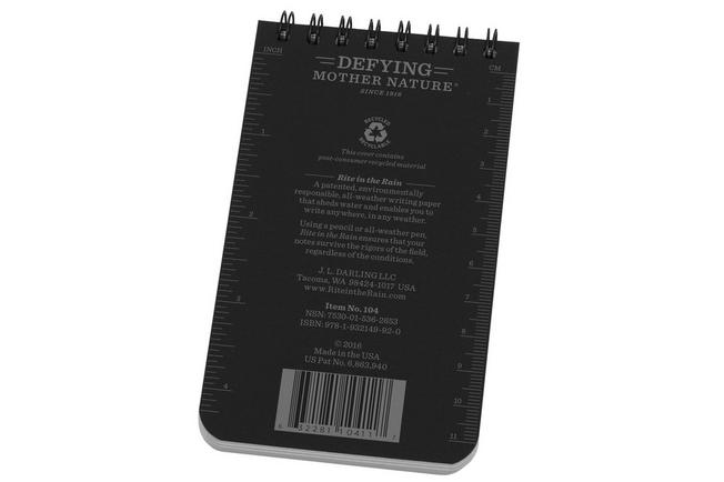 Afbeelding voor Rite in the Rain Field Interview Notebook 104, 3" x 5", Black, politie notitieboek