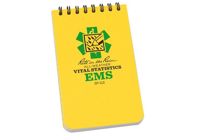 Afbeelding voor Rite in the Rain EMS Vital Stats Notebook 112, 3" x 5", Yellow, EMS, notitieboekje