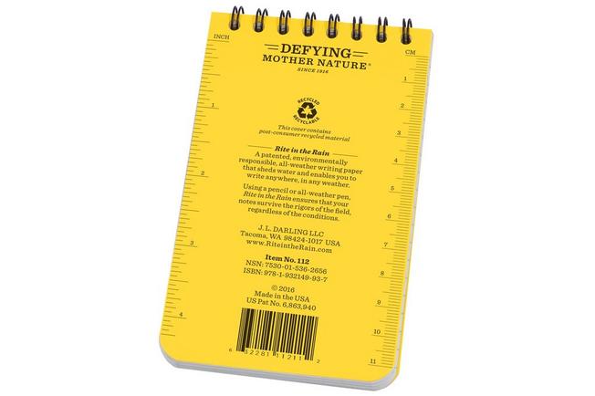 Afbeelding voor Rite in the Rain EMS Vital Stats Notebook 112, 3" x 5", Yellow, EMS, notitieboekje