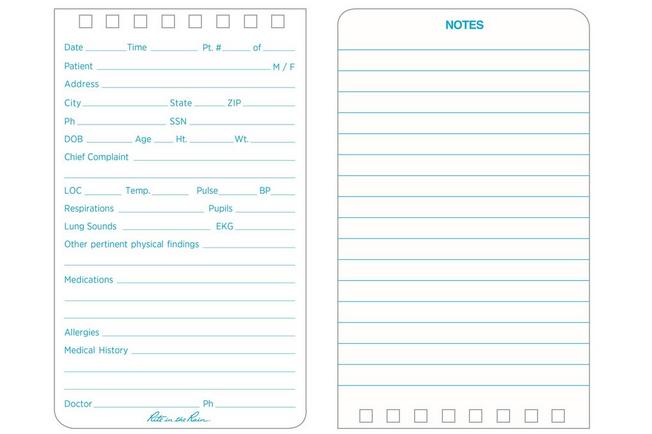 Afbeelding voor Rite in the Rain EMS Vital Stats Notebook 112, 3" x 5", Yellow, EMS, notitieboekje
