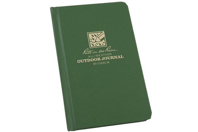 Afbeelding voor Rite in the Rain Hard Cover Book Outdoor Journal 1720G-M, 4 1/4" x 6 3/4", Green, Dot Grid, notitieboekje
