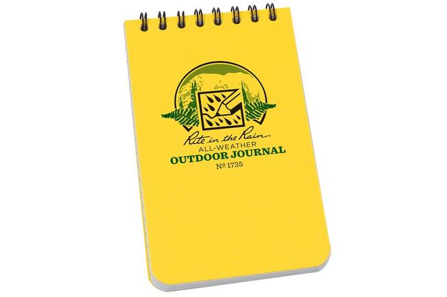 Afbeelding voor Rite in the Rain Top Spiral Notebook 1735, 3" x 5", Yellow, Outdoor, notitieboekje