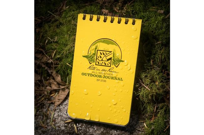 Afbeelding voor Rite in the Rain Top Spiral Notebook 1735, 3" x 5", Yellow, Outdoor, notitieboekje