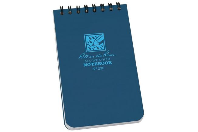 Afbeelding voor Rite in the Rain Top Spiral Notebook 235, 3" x 5", Blue, notitieboekje
