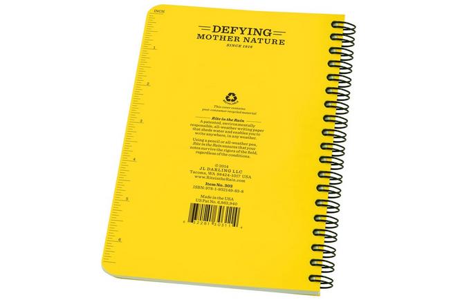 Afbeelding voor Rite in the Rain Transit Notebook 303, 4 5/8" x 7", Yellow, notitieboek