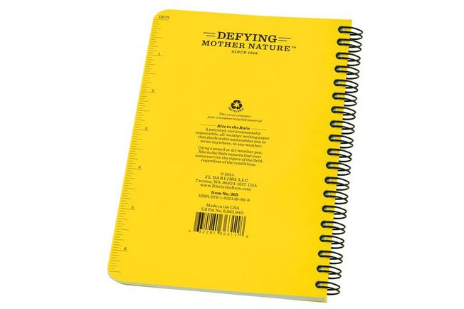 Afbeelding voor Rite in the Rain Metric Field Notebook 363, 4 5/8" x 7", Yellow, notitieboek