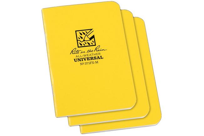 Afbeelding voor Rite in the Rain Stapled Notebooks 371FX-M, 3 1/4" x 4 5/8", Yellow, set van 3 notitieboekjes