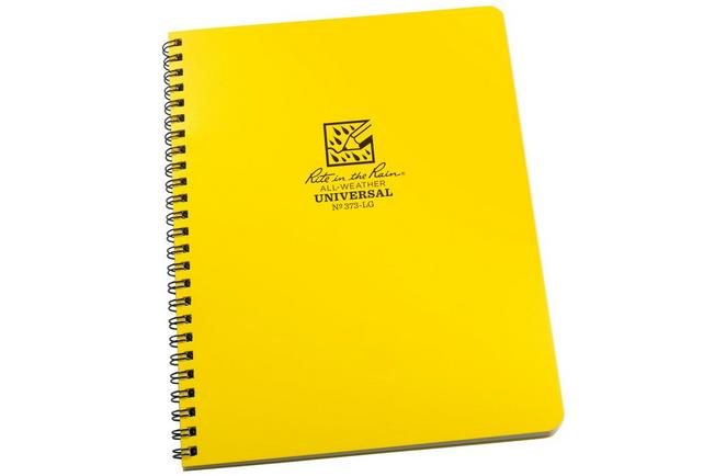 Afbeelding voor Rite in the Rain Side Spiral Notebook 373-LG 6 5/8" x 8 1/2", Yellow, Line Grid, notitieboek