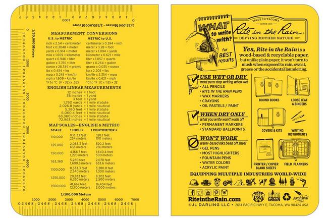 Afbeelding voor Rite in the Rain Soft Cover Book 374-M, 3 1/2" x 5", Yellow, notitieboekje