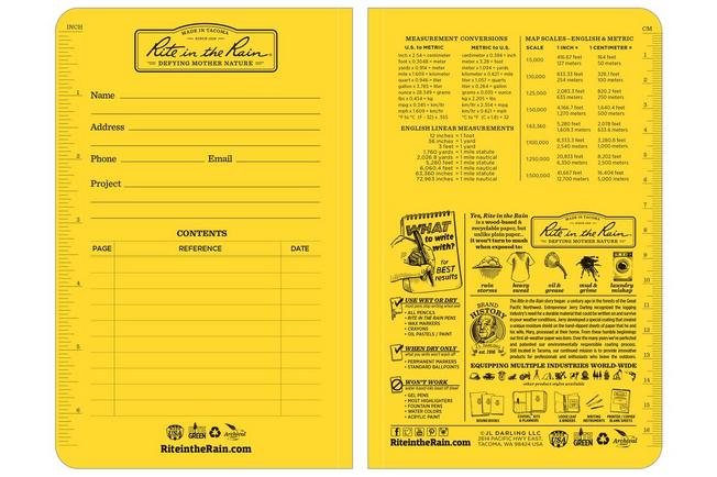 Afbeelding voor Rite in the Rain Universal Soft Cover Book 374, 4 5/8" x 7", Yellow, notitieboek