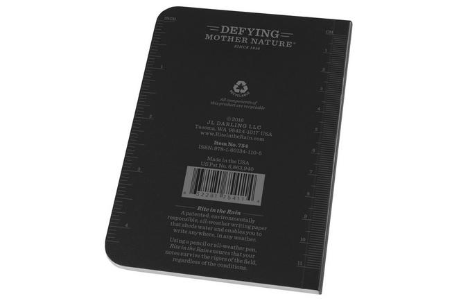 Afbeelding voor Rite in the Rain Soft Cover Book 754, 3 1/2" x 5", Black, notitieboekje