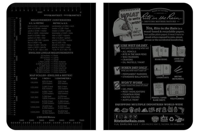 Afbeelding voor Rite in the Rain Soft Cover Book 754, 3 1/2" x 5", Black, notitieboekje