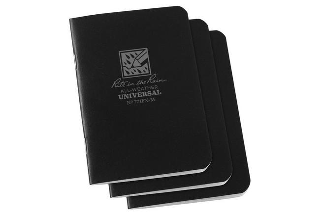 Afbeelding voor Rite in the Rain Stapled Notebooks 771FX-M, 3 1/4" x 4 5/8", Black, set van 3 notitieboekjes