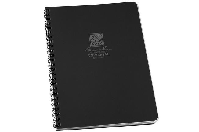 Afbeelding voor Rite in the Rain Side Spiral Notebook 773-LG, 6 5/8" x 8 1/2", Black, notitieboek