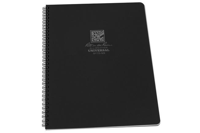 Afbeelding voor Rite in the Rain Side Spiral Notebook 773-MX 8 1/2" x 11", Black, notitieboek