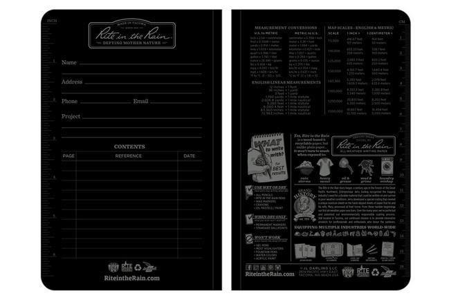 Afbeelding voor Rite in the Rain Universal Soft Cover Book 774, 4 5/8" x 7", Black, notitieboek