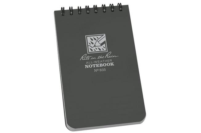 Afbeelding voor Rite in the Rain Top Spiral Notebook 835, 3" x 5", Gray, notitieboekje