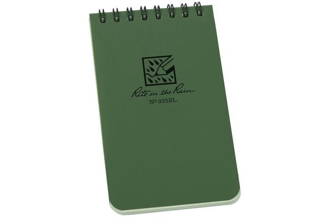 Afbeelding voor Rite in the Rain Top Spiral Bilingual Notebook Green 935BL, 3" x 5", Green, notitieboekje