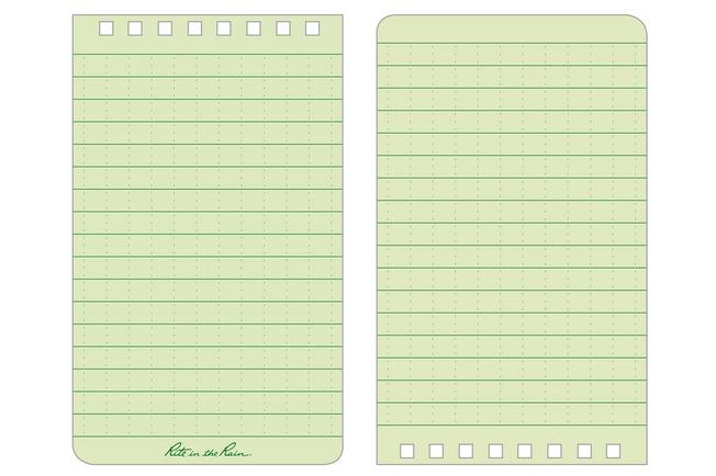 Afbeelding voor Rite in the Rain Top Spiral Notebook 935, 3" x 5", Green, notitieboekje