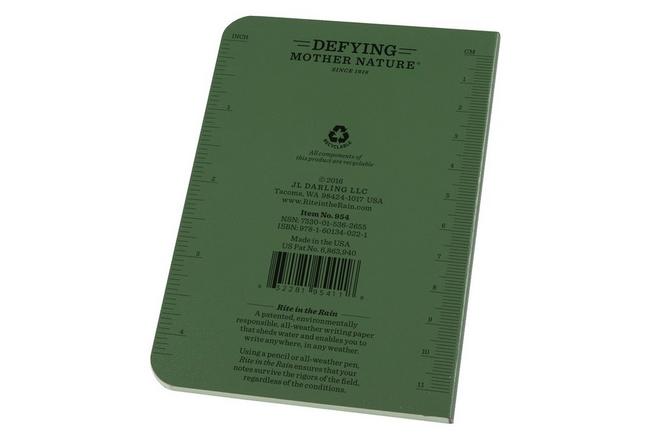 Afbeelding voor Rite in the Rain Soft Cover Book 954, 3 1/2" x 5", Green, notitieboekje