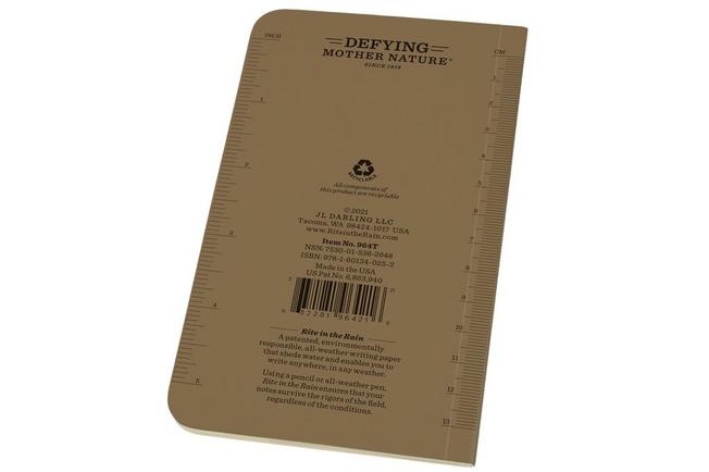 Afbeelding voor Rite in the Rain Soft Cover Book 964T, 3 1/2" x 6", Tan, notitieboek