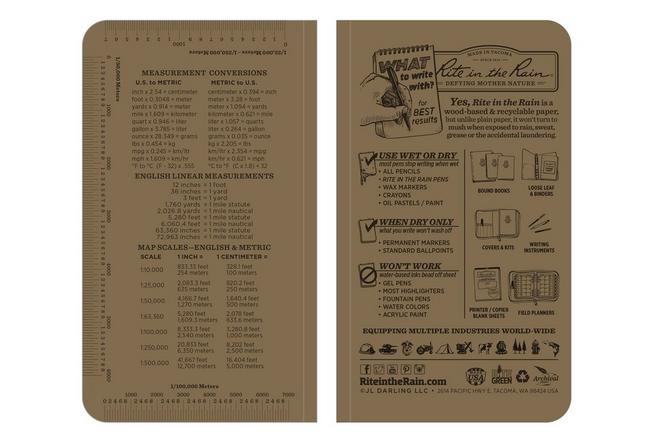 Afbeelding voor Rite in the Rain Soft Cover Book 964T, 3 1/2" x 6", Tan, notitieboek